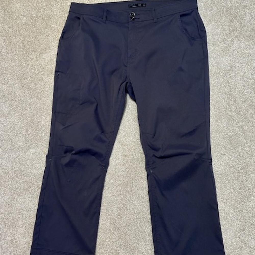 prANA Outdoor Trail Hiking Pants Dark Gray18W L27.5" Articulated Knee Roll Tabs